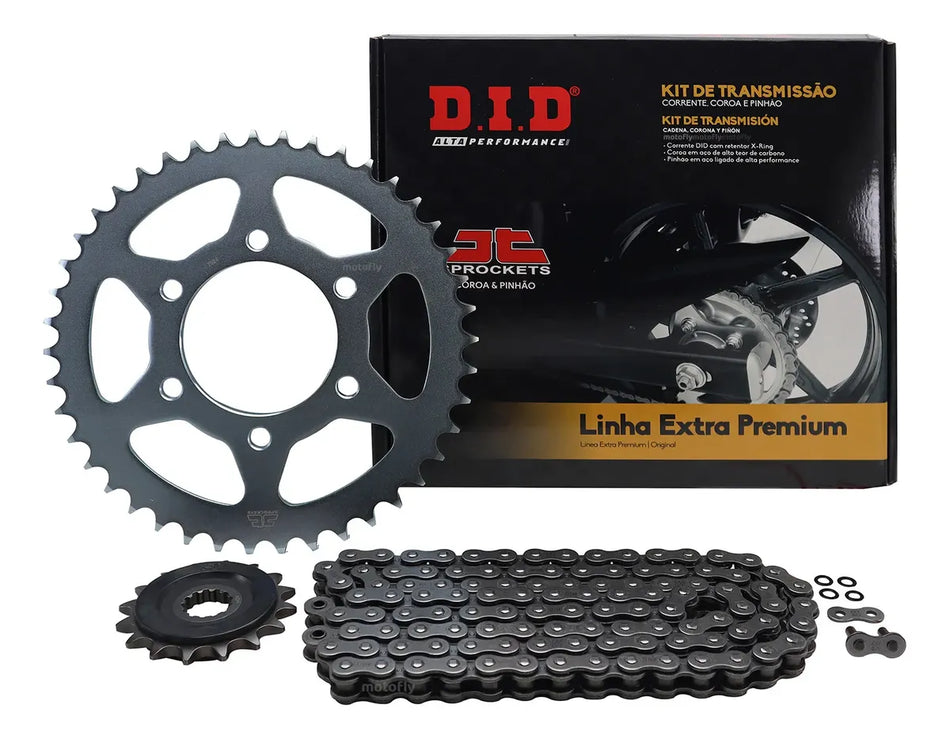 KIT DE ARRASTRE KAWASAKI ZX-6R NINJA 07-15 - 43T/16T - 520VX3-112ZB JAPON - C/XRING - LINEA EXTRA PREMIUM - DID