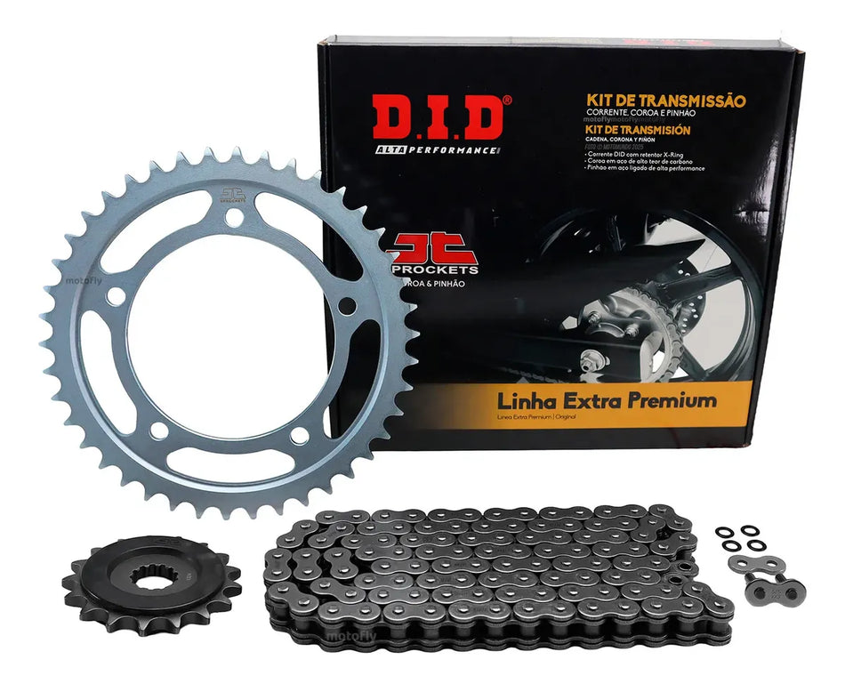 KIT DE ARRASTRE SUZUKI DL V-STROM 1000 - 42T/17T - 525VX3-120ZB JAPON - C/XRING - LINEA EXTRA PREMIUM - DID