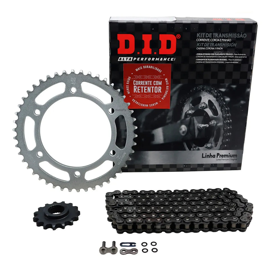 KIT DE ARRASTRE YAMAHA YBR 250 - YS 250 FAZER - 45T/15T - 428HXV-132L - C/ORING - LINEA PREMIUM - DID
