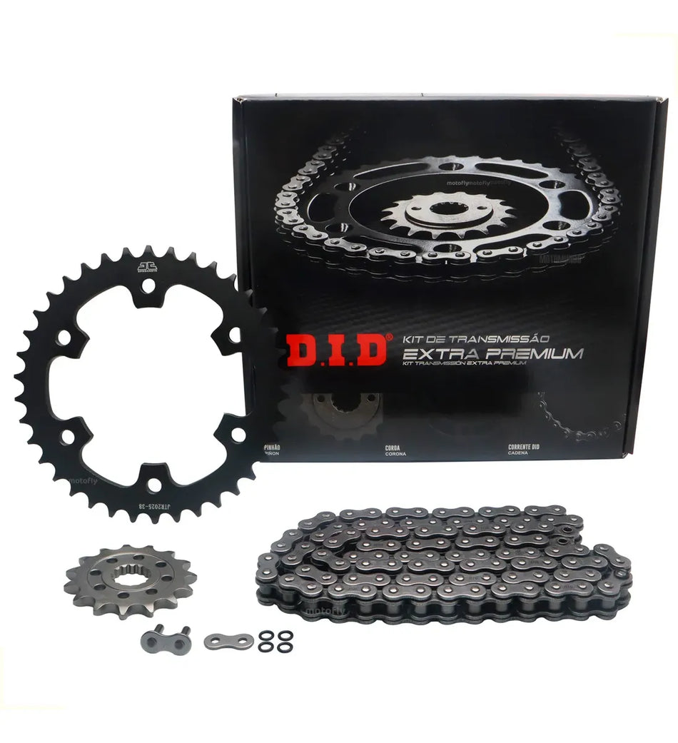 KIT DE ARRASTRE ROYAL ENFIELD INTERCEPTOR 650 - 38T/15T - 525V0 - 100ZB JAPON - C/ORING - LINEA EXTRA PREMIUM - DID