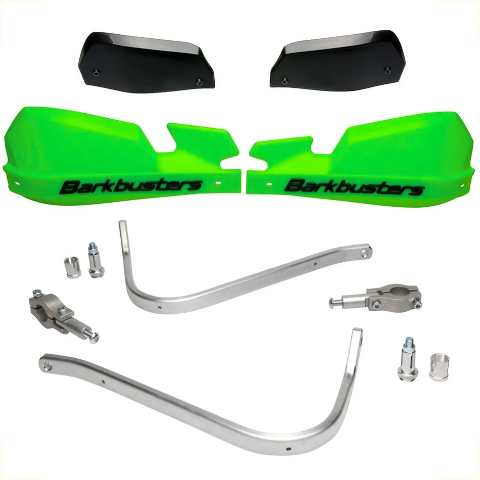 CUBRE PUÑOS ALUMINIO VPS PARA MANUBRIO ESTANDAR 22MM - UNIVERSAL - VERDE/NEGRO - BARKBUSTERS