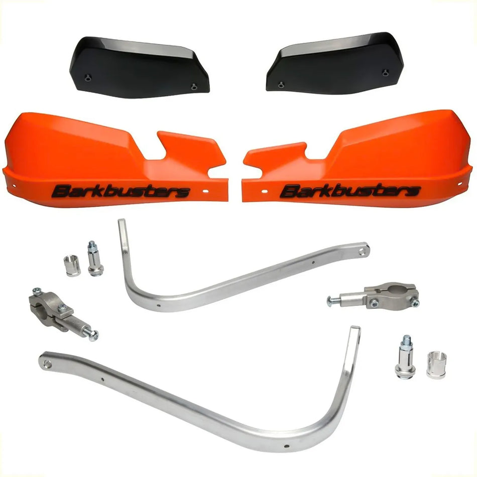 CUBRE PUÑOS ALUMINIO VPS PARA MANUBRIO ESTANDAR 22MM - UNIVERSAL - NARANJA/NEGRO - BARKBUSTERS