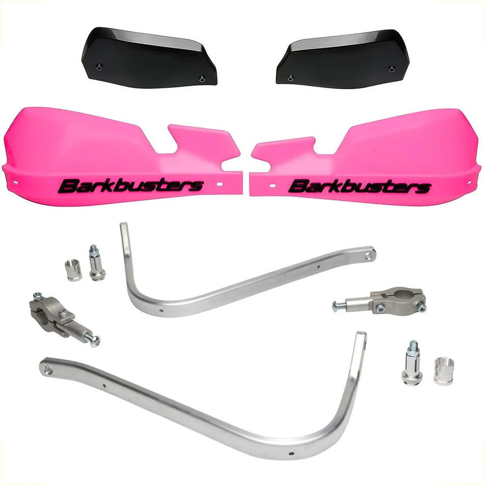 CUBRE PUÑOS ALUMINIO VPS PARA MANUBRIO ESTANDAR 22MM - UNIVERSAL - ROSADO/NEGRO - BARKBUSTERS