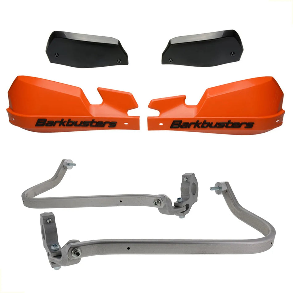 CUBRE PUÑOS ALUMINIO VPS KTM 390 ADVENTURE - ROYAL ENFIELD HIMALAYAN 16-21 - BAJAJ DOMINAR 400 - YAMAHA XT 660R - NARANJA/NEGRO [INCLUYE PLASTICOS VPS] - BARKBUSTERS