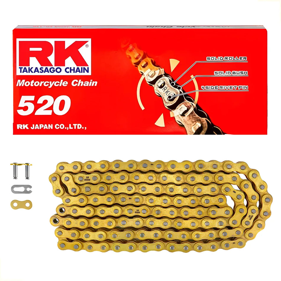 CADENA 520H X 118L REFORZADA DORADA - RK