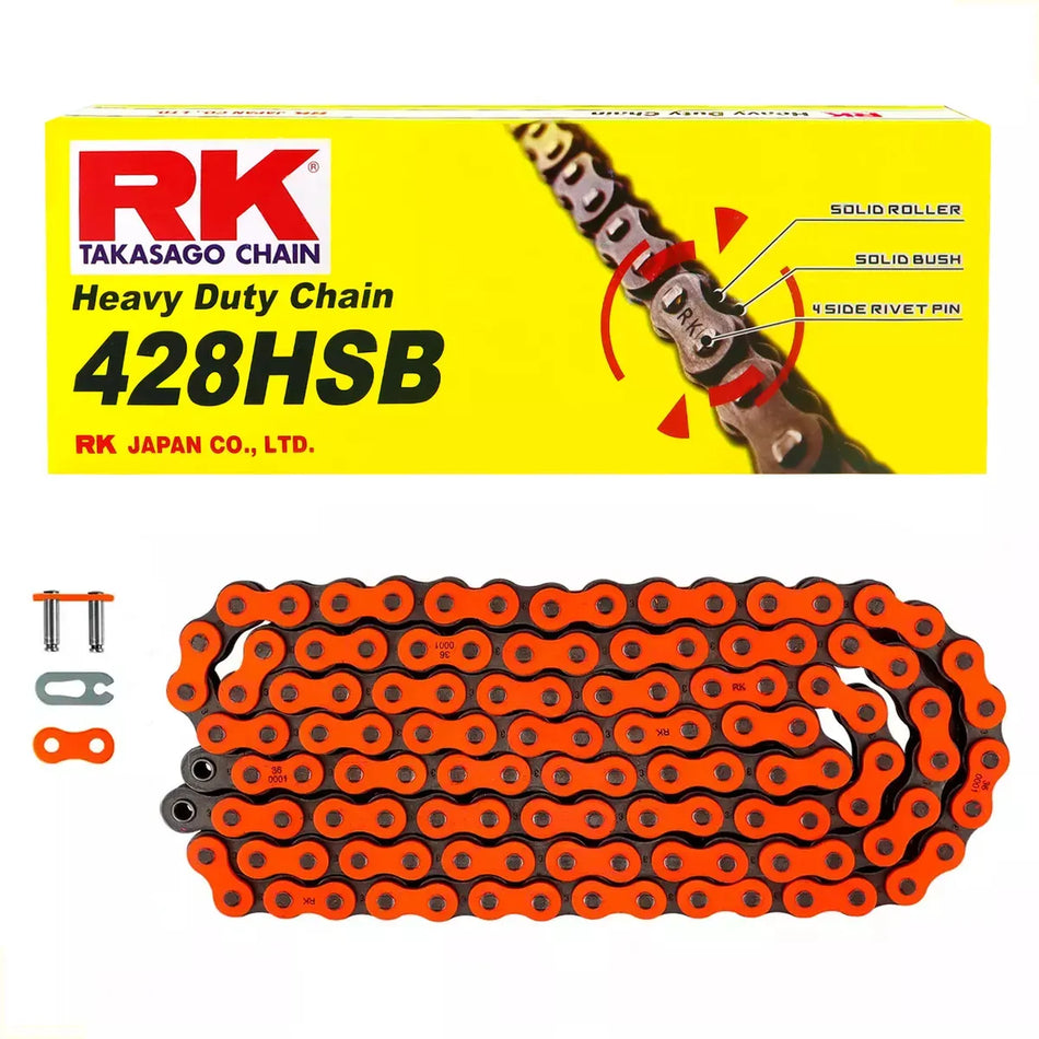 CADENA 428H X 136L REFORZADA NARANJA - RK