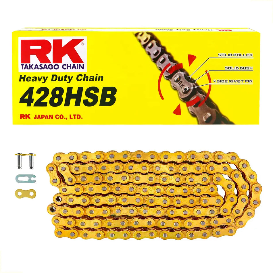 CADENA 428H X 136L REFORZADA DORADA - RK