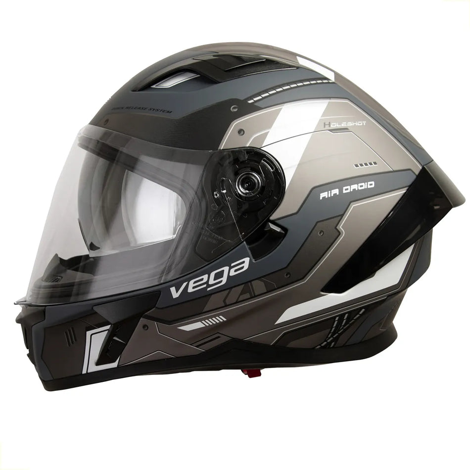CASCO VEGA HELMET HOLESHOT AIRDROID - DOT CERTIFICADO - NEGRO