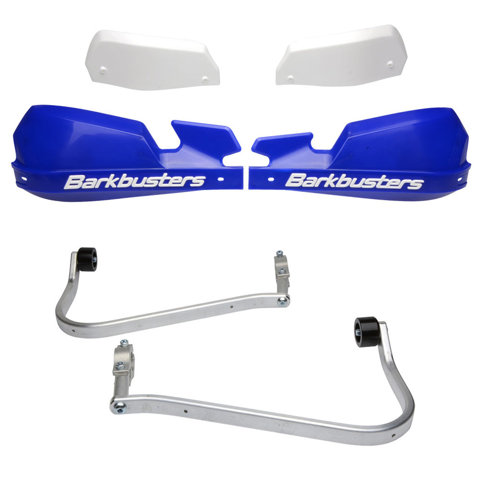 CUBRE PUÑOS ALUMINIO KAWASAKI VERSYS 650 06-25 - AZUL/BLANCO (INCLUYE PLASTICOS VPS) - BARKBUSTERS
