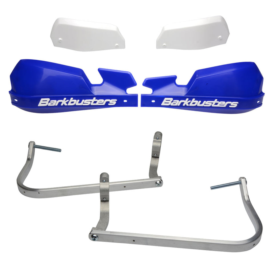 CUBRE PUÑOS ALUMINIO BMW F 700 GS 13-15 - F 800 GS 13-15 - F 800 GS ADVENTURE 14-15 - YAMAHA XT 1200Z SUPER TENERE 10-13 - AZUL/BLANCO (INCLUYE PLASTICOS VPS) - BARKBUSTERS