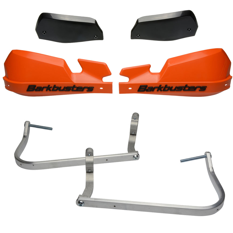 CUBRE PUÑOS ALUMINIO BMW F 700 GS 13-15 - F 800 GS 13-15 - F 800 GS ADVENTURE 14-15 - YAMAHA XT 1200Z SUPER TENERE 10-13 - NARANJA/NEGRO (INCLUYE PLASTICOS VPS) - BARKBUSTERS