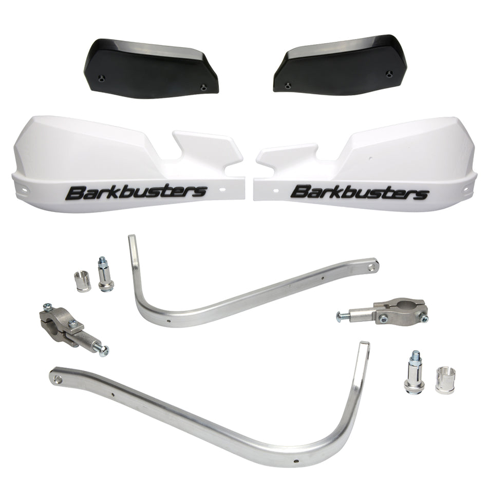 CUBRE PUÑOS ALUMINIO DUCATI SCRAMBLER 800 - CLASSIC - ICON - URBAN - ENDURO - BLANCO/NEGRO [INCLUYE PLASTICOS VPS] - BARKBUSTERS