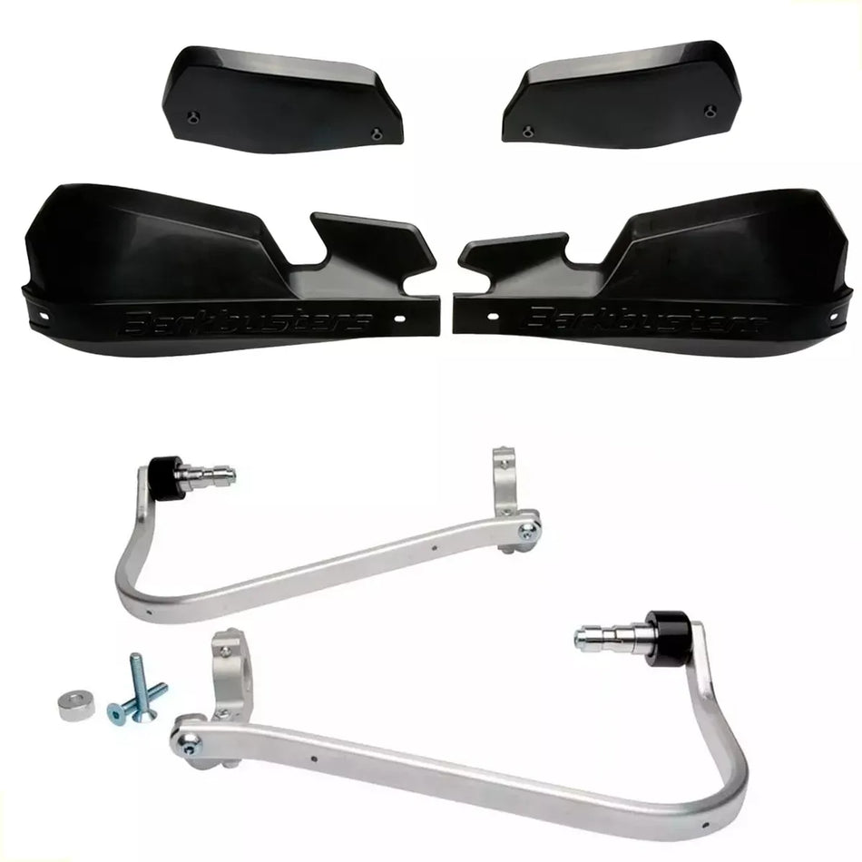 CUBRE PUÑOS ALUMINIO BMW G 310 GS - SUZUKI DL V-STROM 1000/650 - HONDA NC 700/750X - CB 500X 13-15 - XL 1000 V VARADERO - VFR CROSSTOURER 1200 X - KAWASAKI KLZ VERSYS 1000 12-14 - NEGRO/NEGRO [INCLUYE PLASTICOS VPS] - BARKBUSTERS