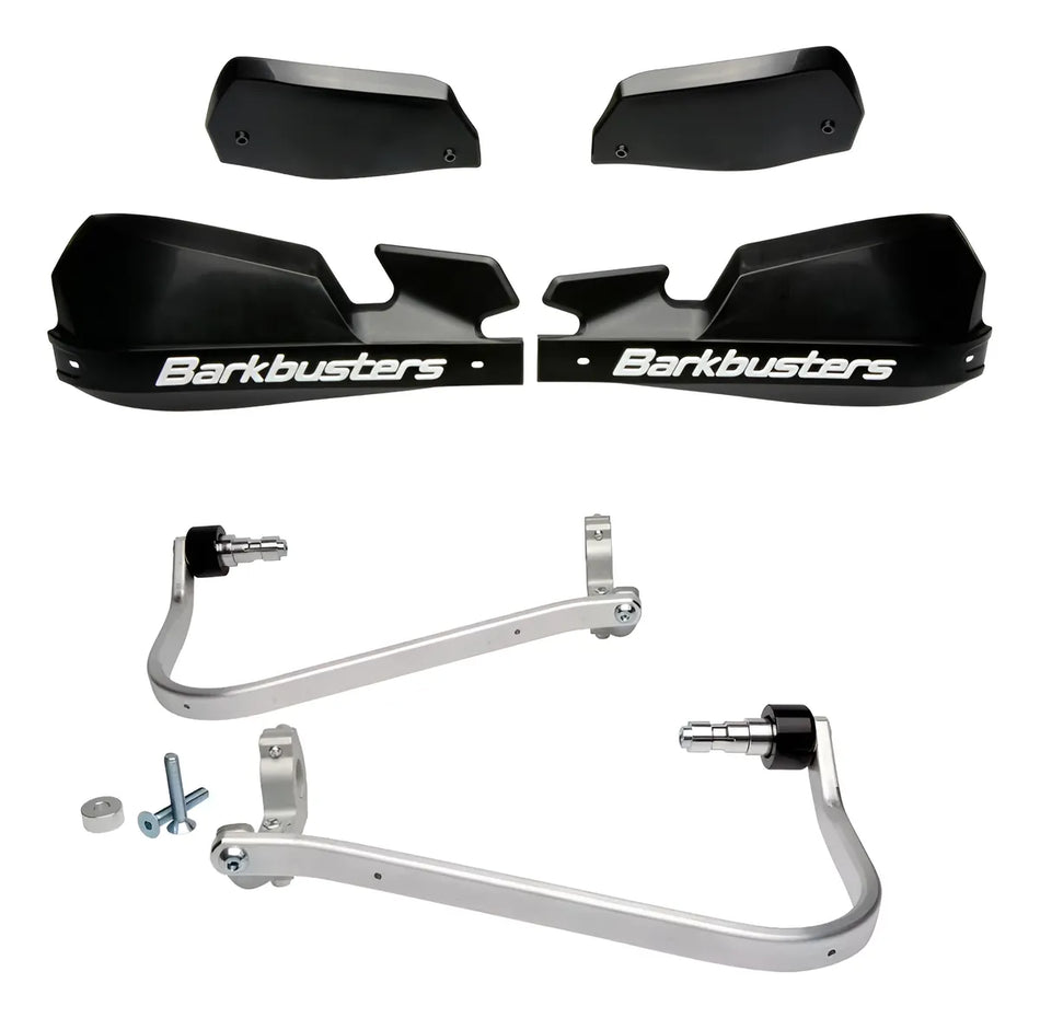 CUBRE PUÑOS ALUMINIO BMW G 310 GS - SUZUKI DL V-STROM 1000/650 - HONDA NC 700/750X - CB 500X 13-15 - XL 1000 V VARADERO - VFR CROSSTOURER 1200 X - KAWASAKI KLZ VERSYS 1000 12-14 - NEGRO/BLANCO [INCLUYE PLASTICOS VPS] - BARKBUSTERS