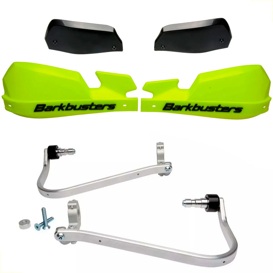 CUBRE PUÑOS ALUMINIO BMW G 310 GS - SUZUKI DL V-STROM 1000/650 - HONDA NC 700/750X - CB 500X 13-15 - XL 1000 V VARADERO - VFR CROSSTOURER 1200 X - KAWASAKI KLZ VERSYS 1000 12-14 - AMARILLO FLUO/NEGRO [INCLUYE PLASTICOS VPS] - BARKBUSTERS