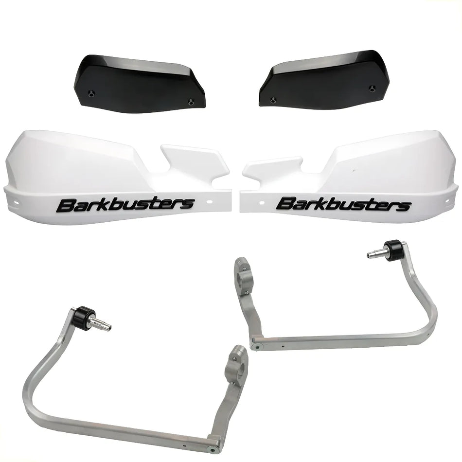 CUBRE PUÑOS ALUMINIO BMW R NINE T 1200 SCRAMBLER - R NINE T 1200 URBAN - BLANCO/NEGRO [INCLUYE PLASTICOS VPS] - BARKBUSTERS