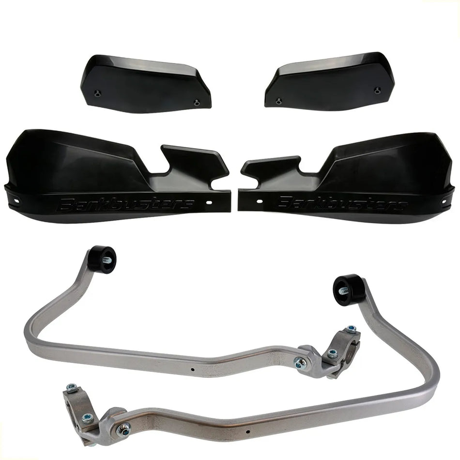 CUBRE PUÑOS ALUMINIO KAWASAKI KLZ VERSYS 1000 19-25 - NEGRO/NEGRO [INCLUYE PLASTICOS VPS] - BARKBUSTERS