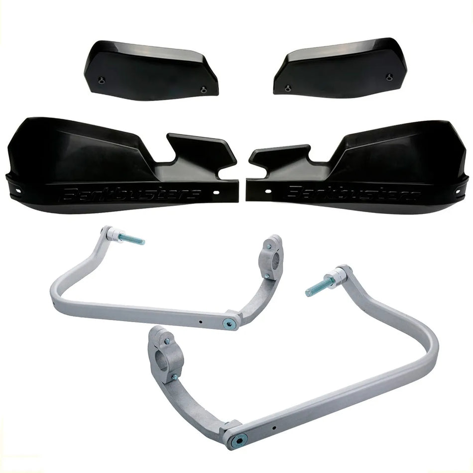 CUBRE PUÑOS ALUMINIO BMW F 750 GS - F 850 GS - R 1250 GS - R 1250 GS ADVENTURE - NEGRO/NEGRO [INCLUYE PLASTICOS VPS] - BARKBUSTERS