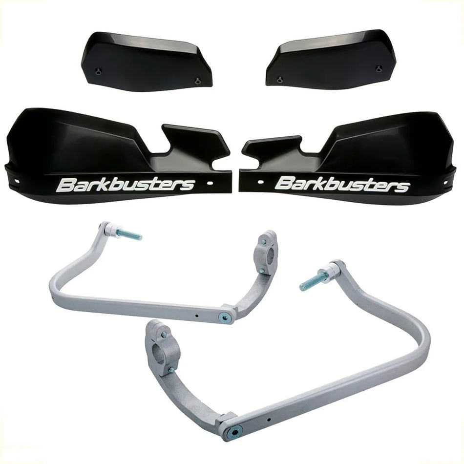 CUBRE PUÑOS ALUMINIO BMW F 750 GS - F 850 GS - R 1250 GS - R 1250 GS ADVENTURE - NEGRO/BLANCO [INCLUYE PLASTICOS VPS] - BARKBUSTERS