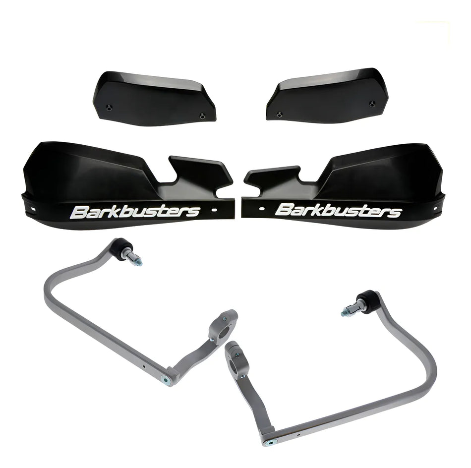 CUBRE PUÑOS ALUMINIO SUZUKI V-STROM 250 - V-STROM XT 1050 - NEGRO/BLANCO [INCLUYE PLASTICOS VPS] - BARKBUSTERS