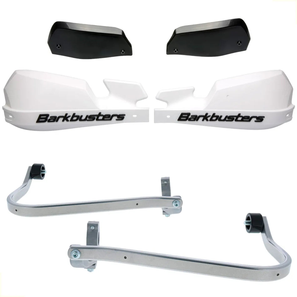 CUBRE PUÑOS ALUMINIO ROYAL ENFIELD SCRAM 411 - BLANCO/NEGRO [INCLUYE PLASTICOS VPS] - BARKBUSTERS