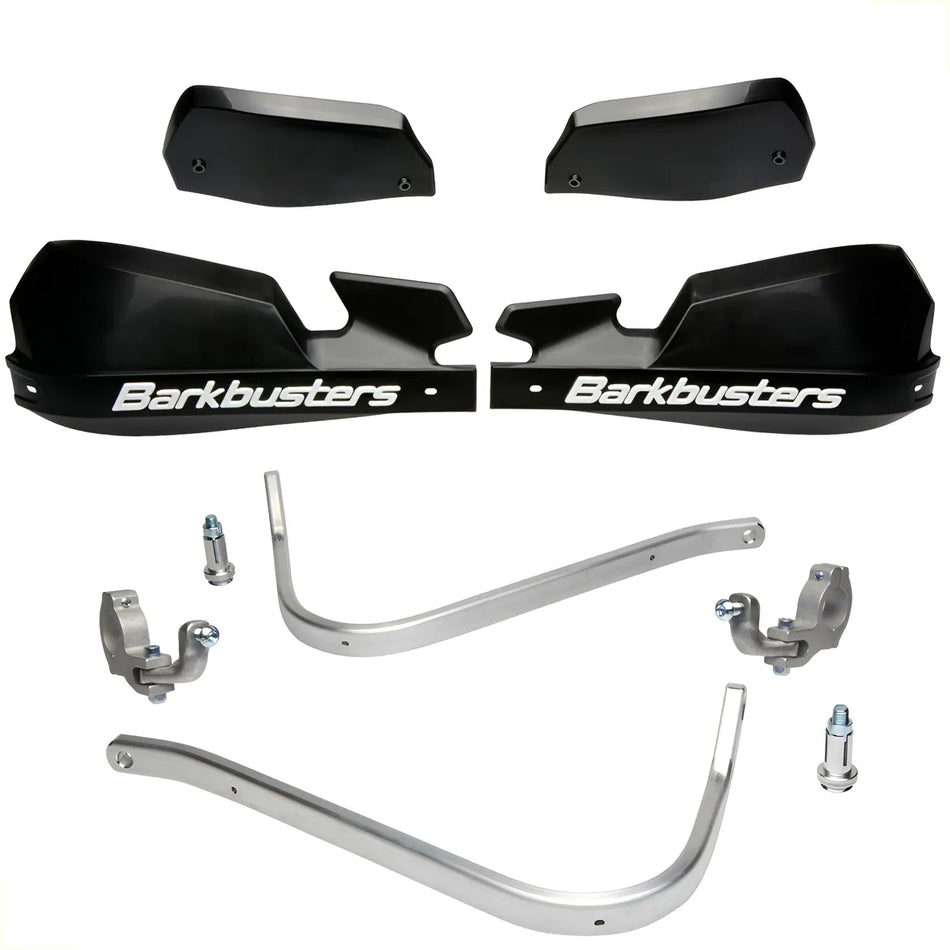 CUBRE PUÑOS ALUMINIO KTM 790/890/1090/1190 ADVENTURE - 1290 SUPER ADVENTURE 15-20 - HUSQVARNA 901 NORDEN - NEGRO/BLANCO [INCLUYE PLASTICOS VPS] - BARKBUSTERS