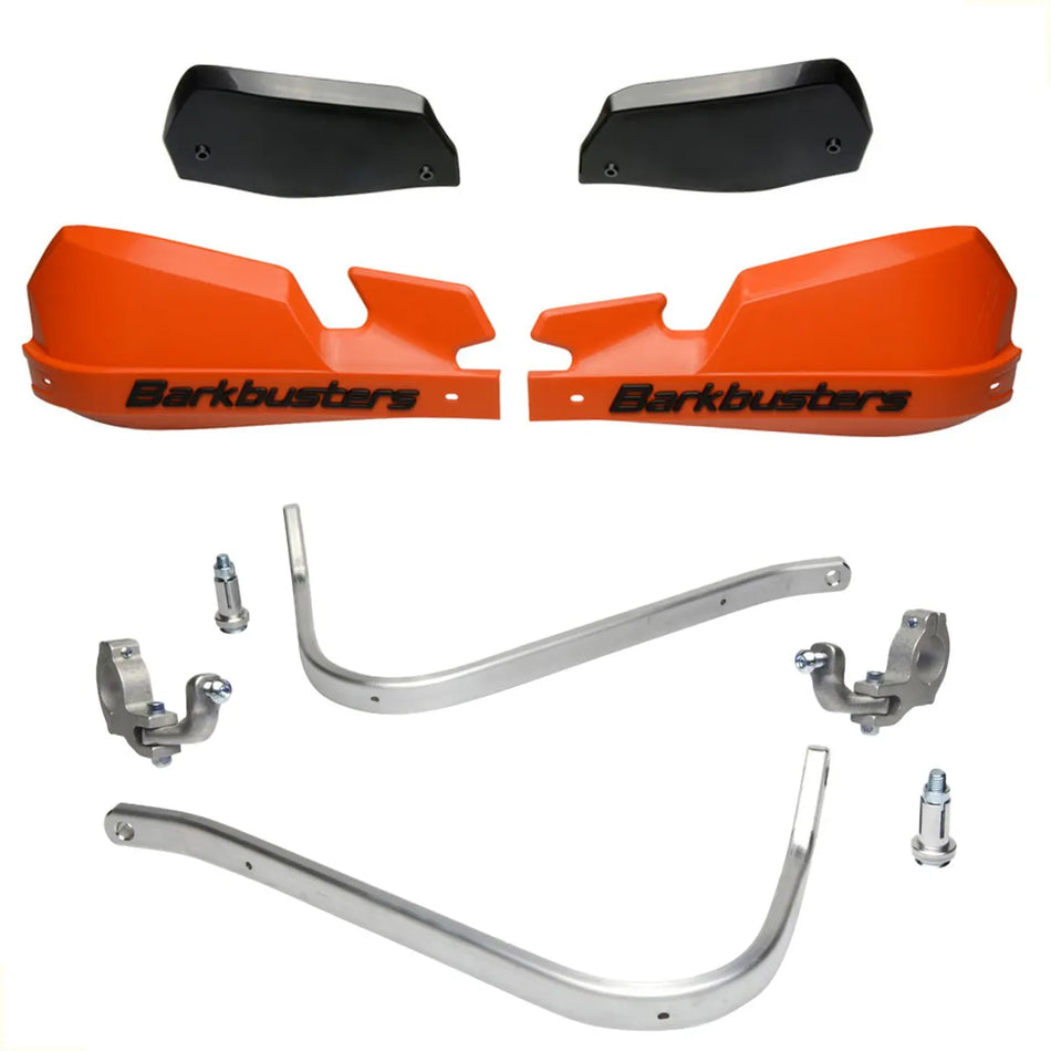 CUBRE PUÑOS ALUMINIO KTM EXC 125/150/200/250/300 - EXC-F 250/350/450/500 - H 701 SUPERMOTO - Y WR 250F/450F 07-25 YZ 250F/450F 06-25 - NARANJA/NEGRO [INCLUYE PLASTICOS VPS] - BARKBUSTERS