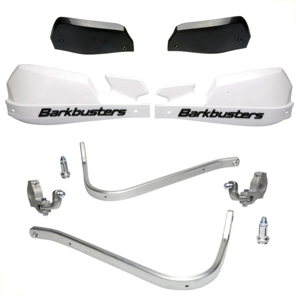 CUBRE PUÑOS ALUMINIO KTM EXC 125/150/200/250/300 - EXC-F 250/350/450/500 - H 701 SUPERMOTO - Y WR 250F/450F 07-25 YZ 250F/450F 06-25 - BLANCO/NEGRO [INCLUYE PLASTICOS VPS] - BARKBUSTERS