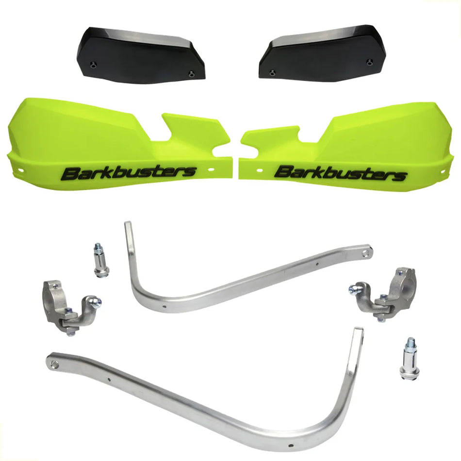 CUBRE PUÑOS ALUMINIO KTM EXC 125/150/200/250/300 - EXC-F 250/350/450/500 - H 701 SUPERMOTO - Y WR 250F/450F 07-25 YZ 250F/450F 06-25 - AMARILLO FLUO/NEGRO [INCLUYE PLASTICOS VPS] - BARKBUSTERS