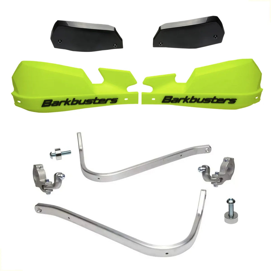 CUBRE PUÑOS ALUMINIO KTM 790/890/1090/1190 ADVENTURE - 1290 SUPER ADVENTURE 15-20 - HUSQVARNA 901 NORDEN - AMARILLO FLUO/NEGRO [INCLUYE PLASTICOS VPS] - BARKBUSTERS