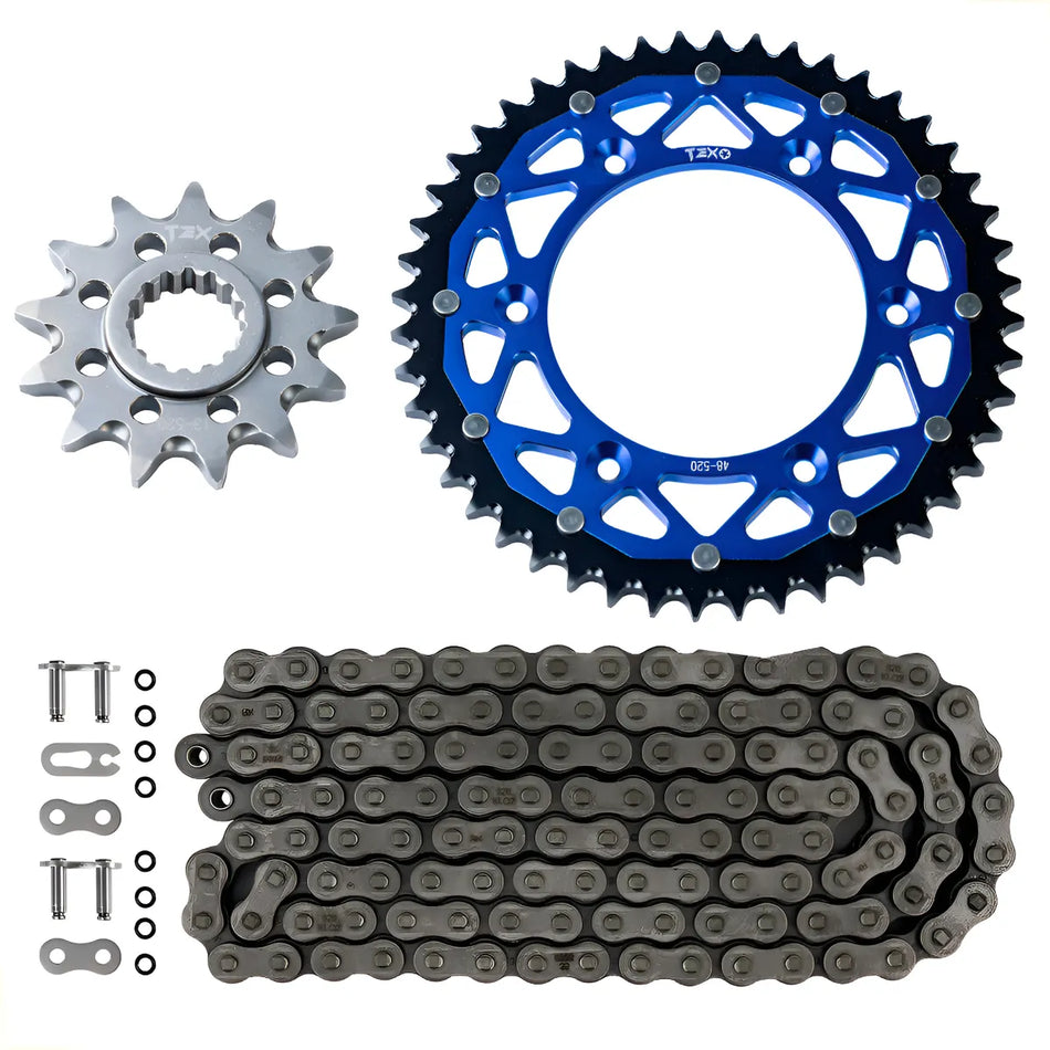 KIT ARRASTRE SPROCKETS HUSQVARNA TC 125/150/250 - FC 250/350/450 - TE 125/150/250/300 - FE 250/350/450/501 - 48T/13T - TEX