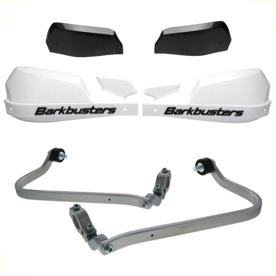 CUBRE PUÑOS ALUMINIO SUZUKI V-STROM 800 DE - BLANCO/NEGRO [INCLUYE PLASTICOS VPS] - BARKBUSTERS