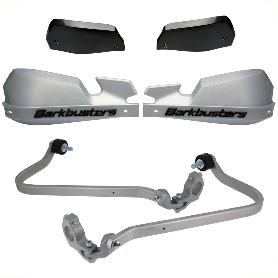 CUBRE PUÑOS ALUMINIO BMW F 900 GS ENDURO - PLATEADO/NEGRO [INCLUYE PLASTICOS VPS] - BARKBUSTERS