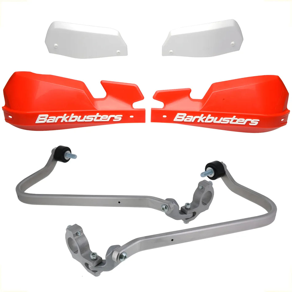 CUBRE PUÑOS ALUMINIO BMW F 900 GS ENDURO - ROJO/BLANCO [INCLUYE PLASTICOS VPS] - BARKBUSTERS