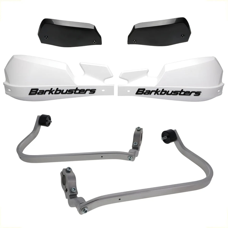 CUBRE PUÑOS ALUMINIO TRIUMPH SCRAMBLER 400 X - BLANCO/NEGRO [INCLUYE PLASTICOS VPS] - BARKBUSTERS