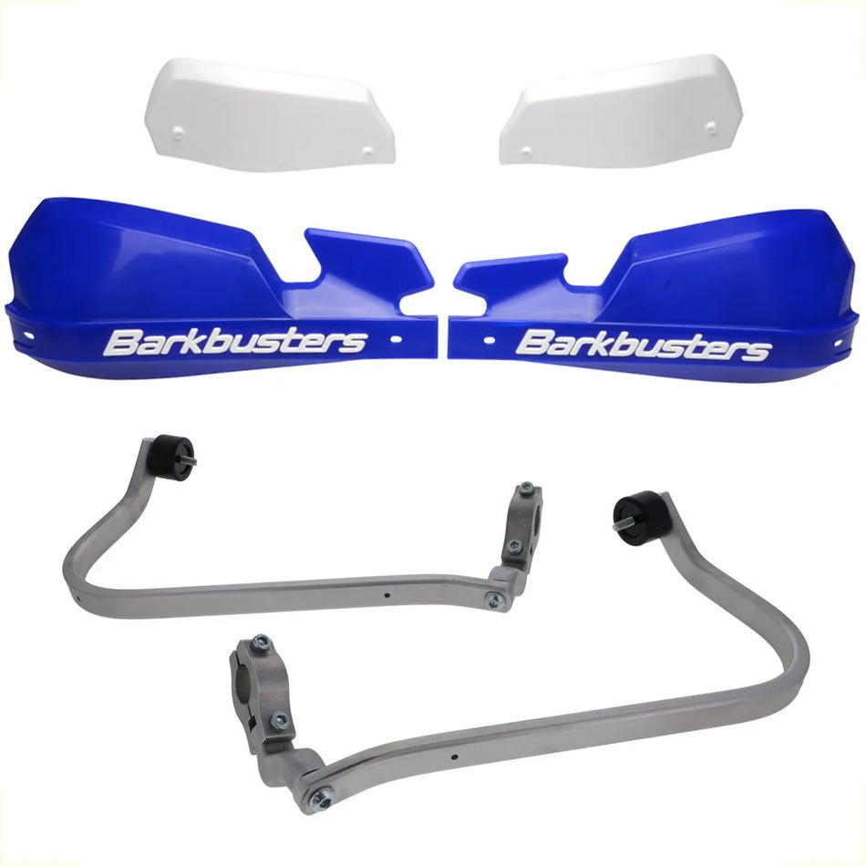 CUBRE PUÑOS ALUMINIO TRIUMPH SCRAMBLER 400 X - AZUL/BLANCO [INCLUYE PLASTICOS VPS] - BARKBUSTERS