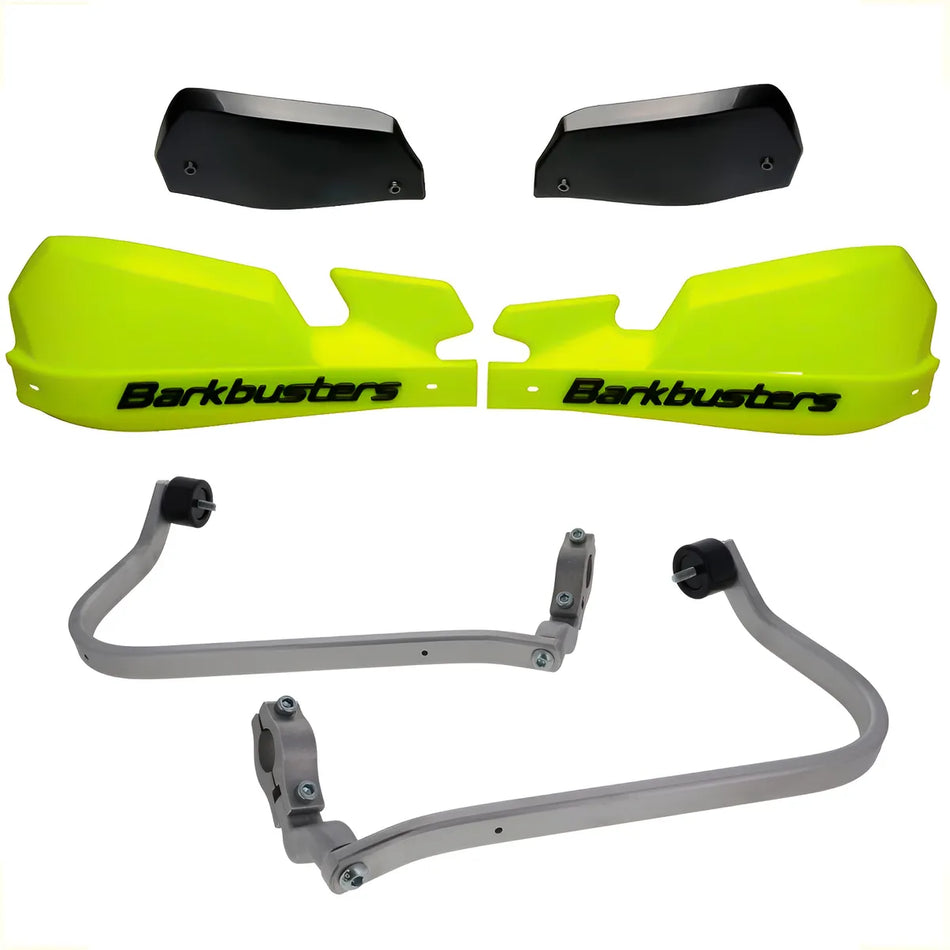 CUBRE PUÑOS ALUMINIO TRIUMPH SCRAMBLER 400 X - AMARILLO  FLUO/NEGRO [INCLUYE PLASTICOS VPS] - BARKBUSTERS