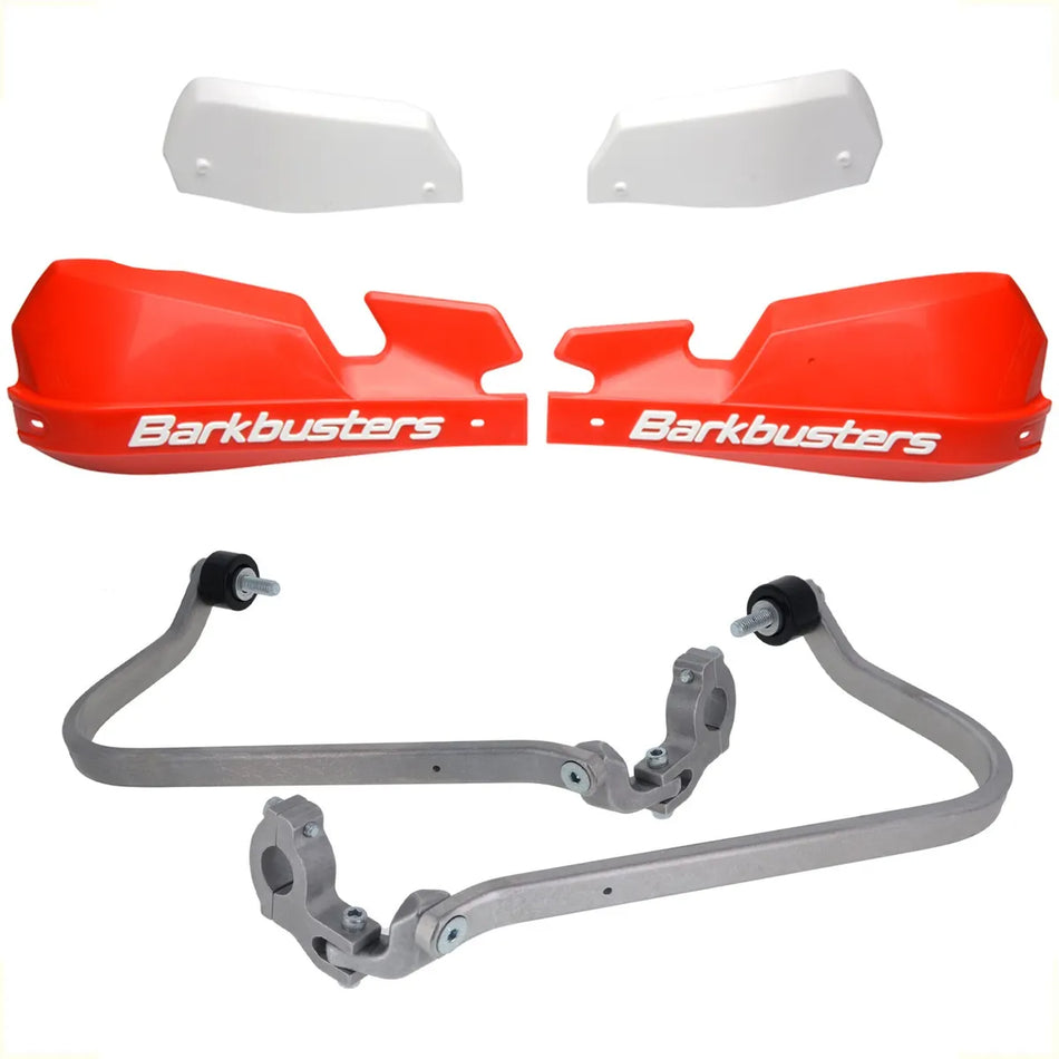 CUBRE PUÑOS ALUMINIO BMW F 800 GS 24-25 - ROJO/BLANCO [INCLUYE PLASTICOS VPS] - BARKBUSTERS