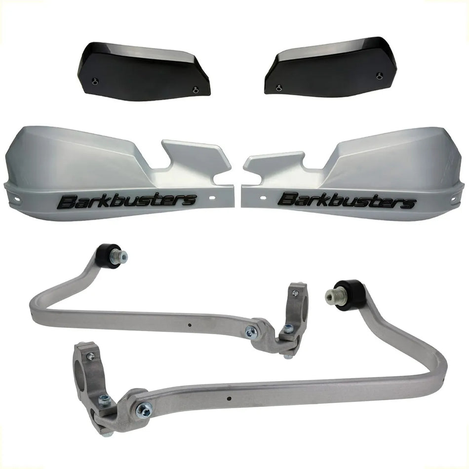 CUBRE PUÑOS ALUMINIO HONDA CRF AFRICA TWIN 1100 [TODAS LAS VERSIONES] - PLATEADO/NEGRO [INCLUYE PLASTICOS VPS] - BARKBUSTERS