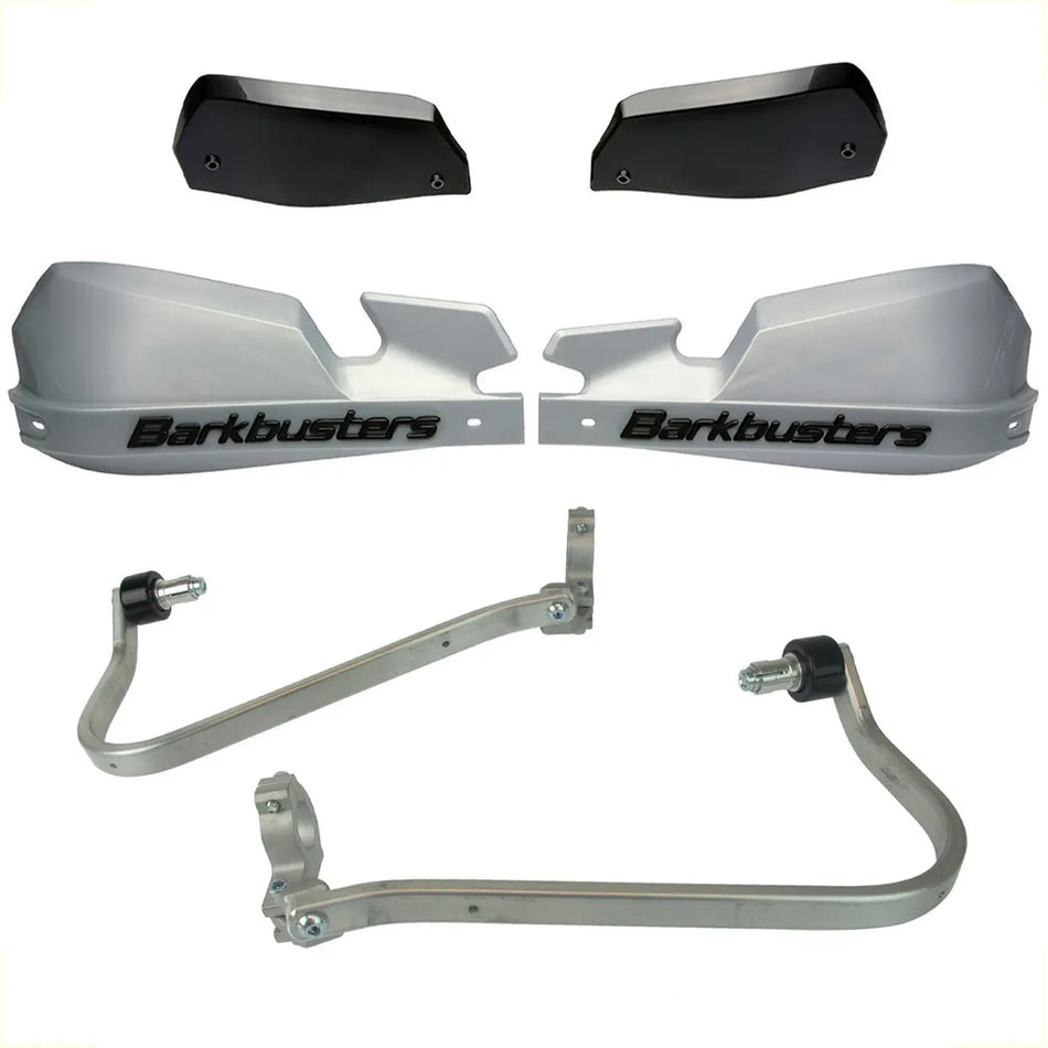 CUBRE PUÑOS ALUMINIO SUZUKI DL V-STROM 1000 XT 18-19 - PLATEADO/NEGRO [INCLUYE PLASTICOS VPS] - BARKBUSTERS