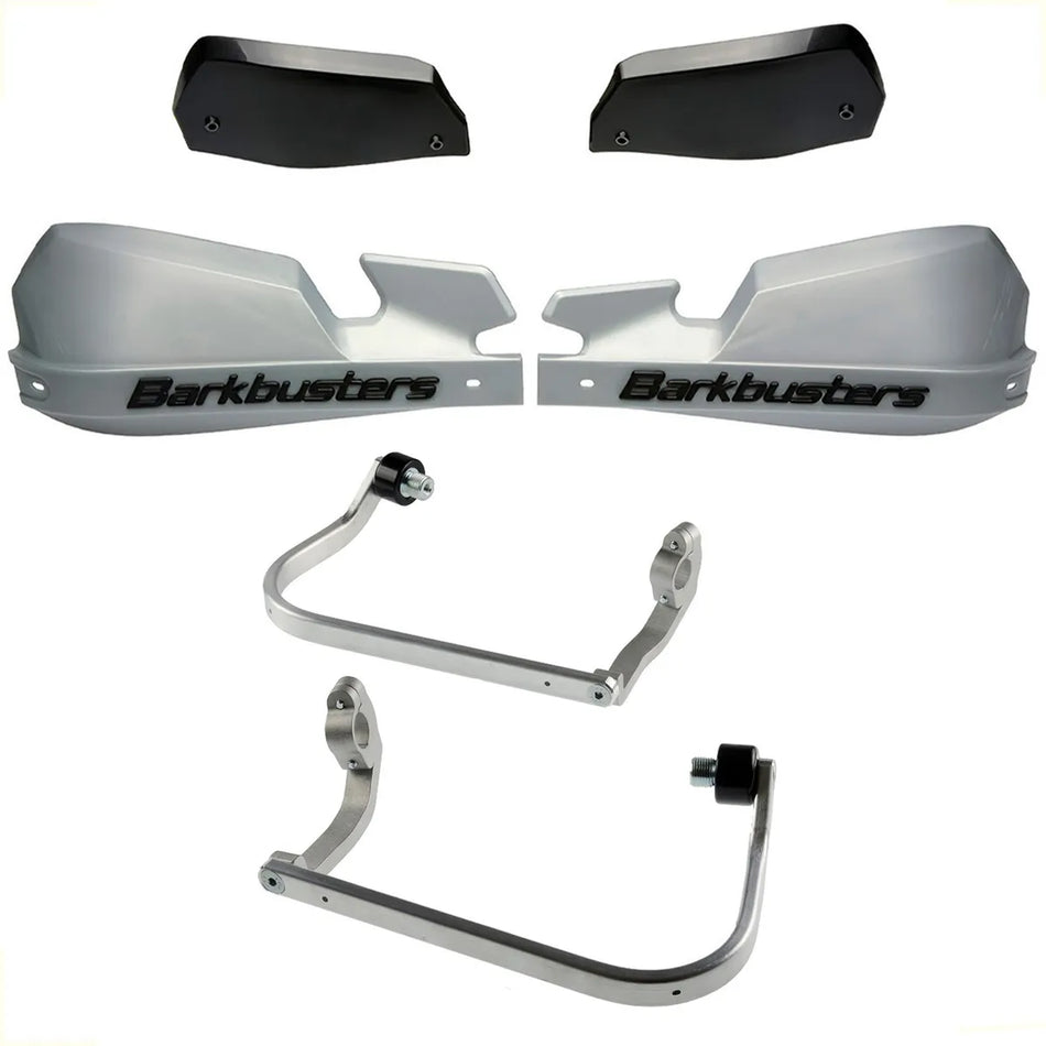 CUBRE PUÑOS ALUMINIO HONDA CRF 1000L AFRICA TWIN 16-25 - 1000L AFRICA TWIN ADVENTURE SPORTS 18-25 - XADV 750 17-20 - PLATEADO/NEGRO [INCLUYE PLASTICOS VPS] - BARKBUSTERS