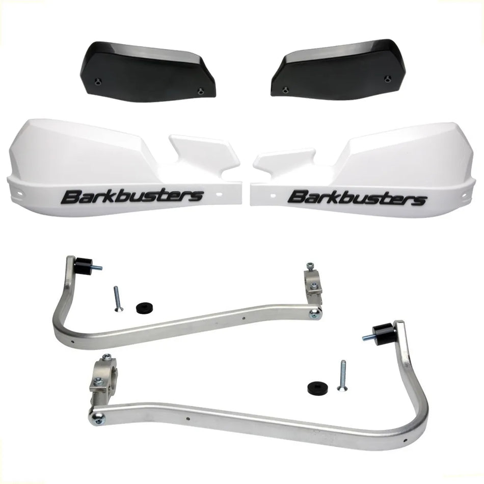 CUBRE PUÑOS ALUMINIO TRIUMPH TIGER 800  [TODAS LAS VERSIONES] - BLANCO/NEGRO [INCLUYE PLASTICOS VPS] - BARKBUSTERS