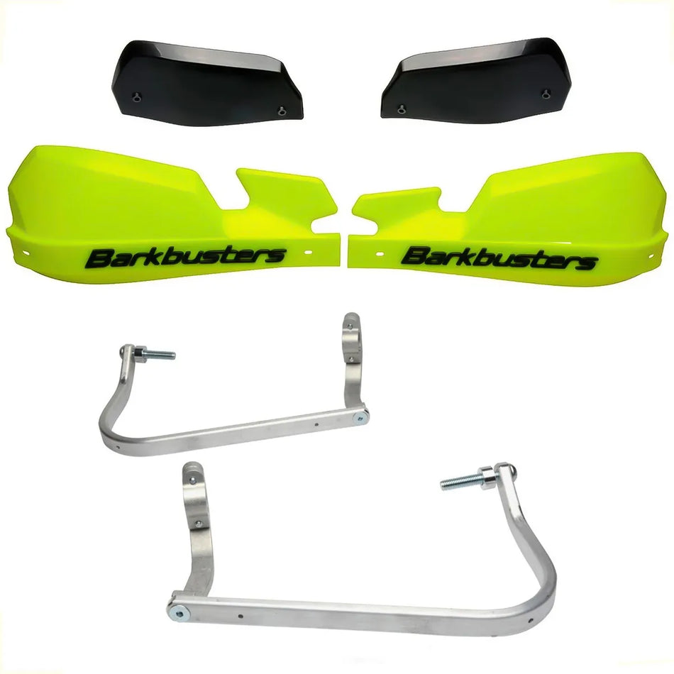 CUBRE PUÑOS ALUMINIO BMW R 1200 GS LC 13-18 - R 1200 GS LC ADVENTURE 14-19 - S 1000 XR - R 1200 R 15-18 - R 1250 R 19-24 - AMARILLO FLUO/NEGRO [INCLUYE PLASTICOS VPS] - BARKBUSTERS