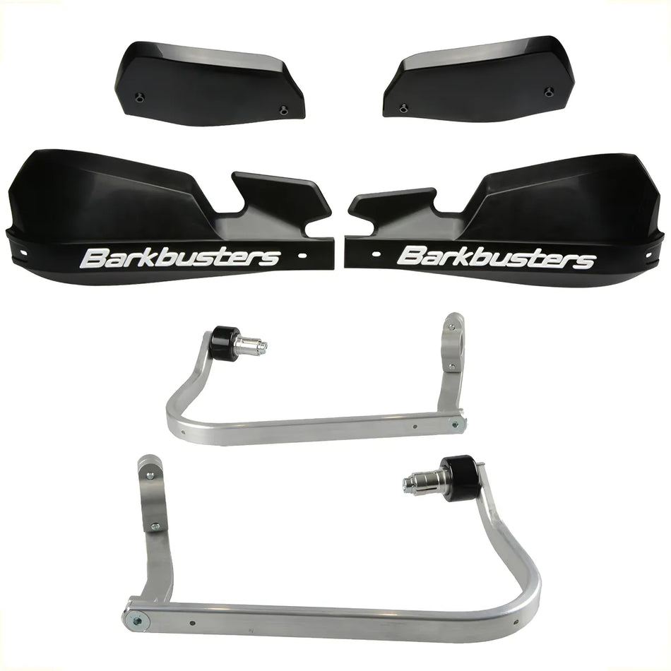 CUBRE PUÑOS ALUMINIO CF MOTO 450/650/800 MT - KAWASAKI VERSYS-X 300 - NEGRO/BLANCO [INCLUYE PLASTICOS VPS] - BARKBUSTERS