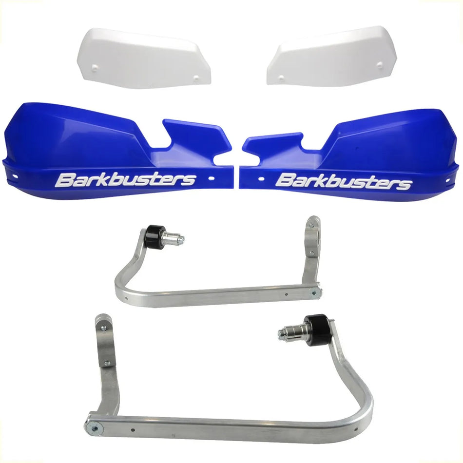 CUBRE PUÑOS ALUMINIO CF MOTO 450/650/800 MT - KAWASAKI VERSYS-X 300 - AZUL/BLANCO [INCLUYE PLASTICOS VPS] - BARKBUSTERS