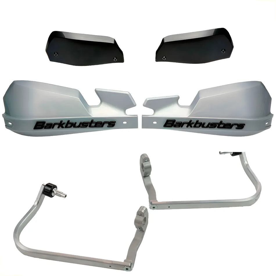 CUBRE PUÑOS ALUMINIO BMW R NINE T 1200 SCRAMBLER - R NINE T 1200 URBAN - PLATEADO/NEGRO [INCLUYE PLASTICOS VPS] - BARKBUSTERS