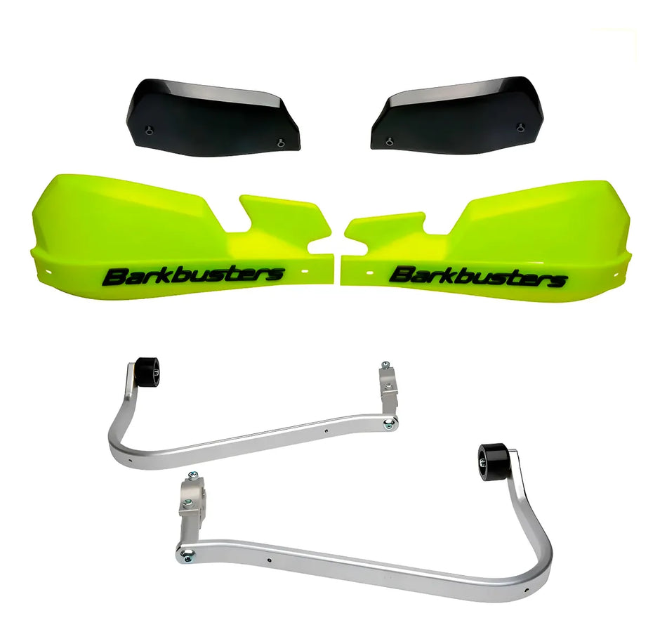 CUBRE PUÑOS ALUMINIO KAWASAKI VERSYS 650 06-25 - AMARILLO FLUO/NEGRO [INCLUYE PLASTICOS VPS] - BARKBUSTERS