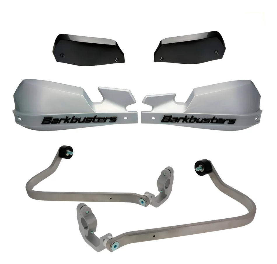 CUBRE PUÑOS ALUMINIO ROYAL ENFIELD HIMALAYAN 23-24 - PLATEADO/NEGRO [INCLUYE PLASTICOS VPS] - BARKBUSTERS