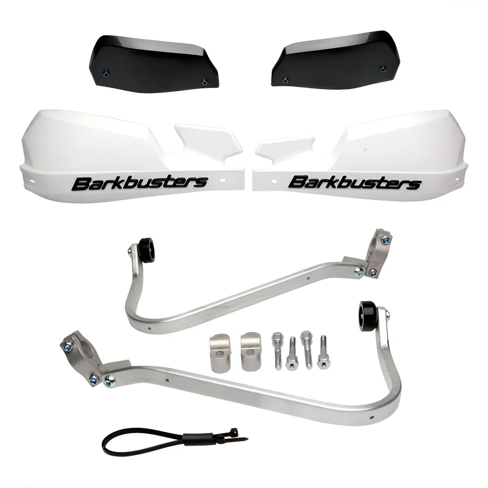 CUBRE PUÑOS ALUMINIO BMW F 650 GS DAKAR - G 650 GS 08-10 - BLANCO/NEGRO [INCLUYE PLASTICOS VPS] - BARKBUSTERS