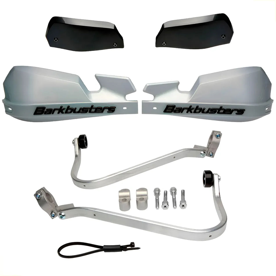CUBRE PUÑOS ALUMINIO BMW F 650 GS DAKAR - G 650 GS 08-10 - PLATEADO/NEGRO [INCLUYE PLASTICOS VPS] - BARKBUSTERS
